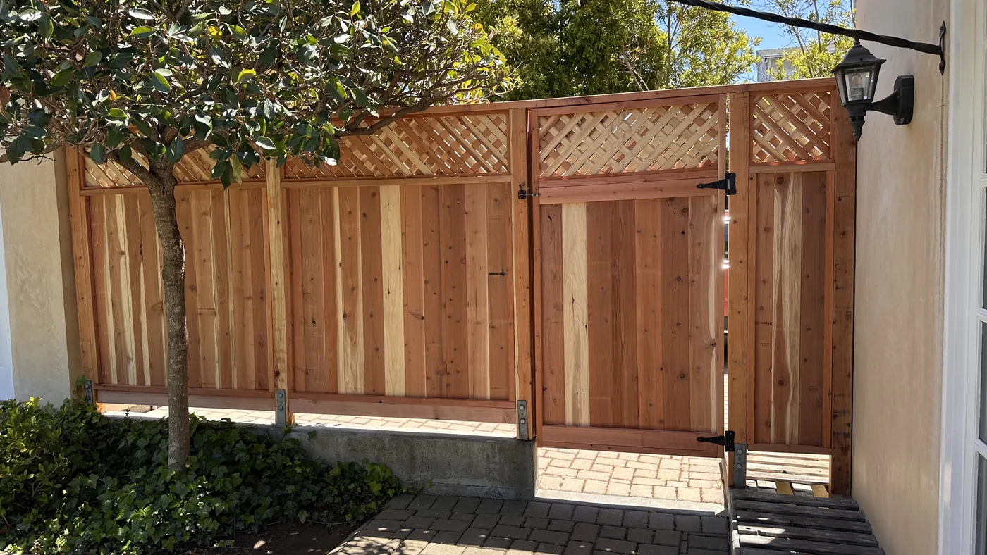 New wood fence and gate